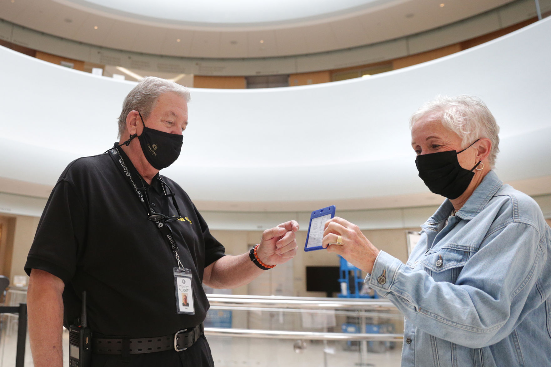 Vaccination card check at Overture Center
